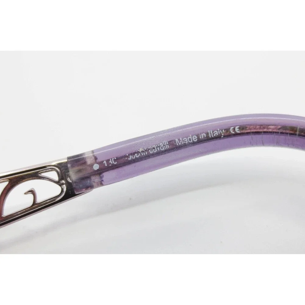 Just Cavalli Zaffiro 419 Eyeglass Frames Purple Metal Filigree Rectangular